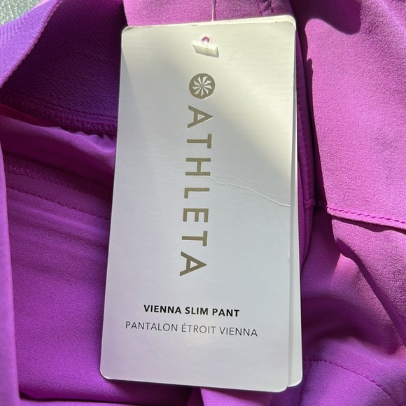 Athleta Vienna Slim Pant Jazzy Purple Lightweight Pockets Stretch Travel 8 NEW - Picture 10 of 15